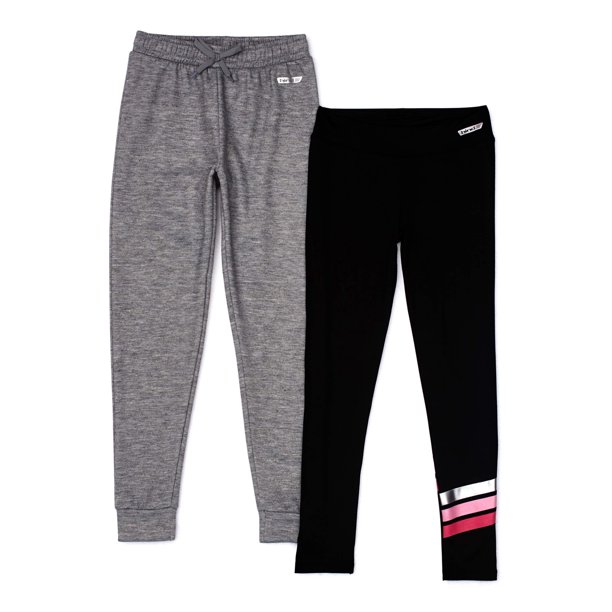 Hind Hind Girls Active Leggings and Jogger Sweatpants, 2Pack, Sizes