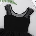 thumbnail image 6 of JanJean Kids Girls Sleeveless Mesh Splice Shoulder Straps Ballet Dance Tutu Dress for Stage Black 6, 6 of 7