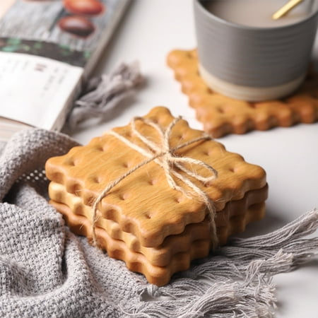 

Heajfvd Wooden Coaster Lotus Root Slices Cookies Flowers Table Coaster Versatile Insulation Pad for Home Decoration