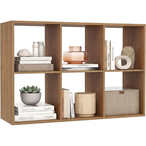 Giantex 6-Cube Bookcase, Cubby Bookshelf w/Back Guardrail & Anti-Tipping Kits, 9-Tier Freestanding Storage Organizer with Shelves, Open Back Display Rack for Living Room, Bedroom, Study