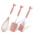 thumbnail image 2 of Moyic Juego de 3 espátulas, cepillo para aceite, batidor de huevos, Kit de silicona con mango de plástico, utensilios de cocina para asar a prueba de Herramientas y accesorios para hornear Moyic HA010065-00, 2 of 6