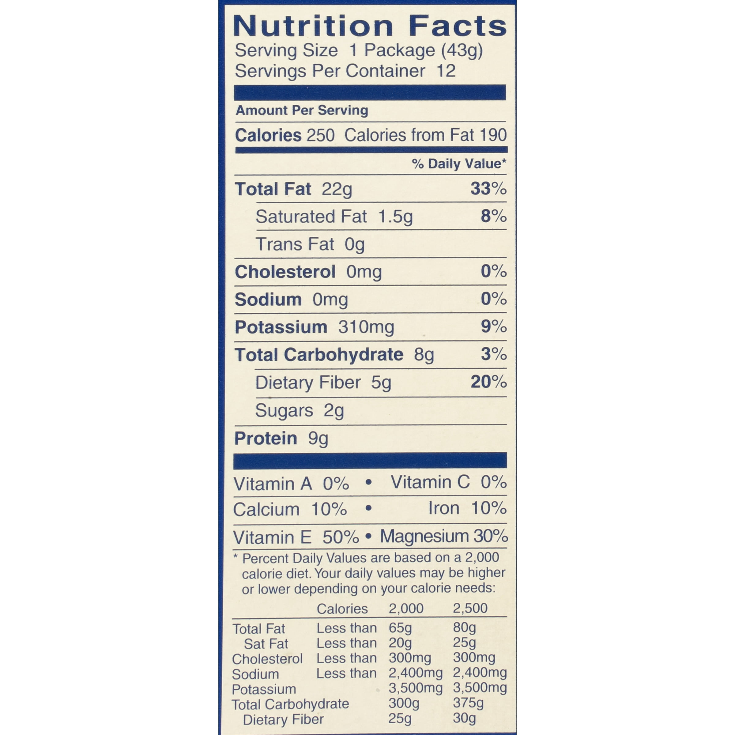 Blue Diamond Whole Natural Almonds, 1.5 Oz., 12 Count