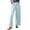 Light blue, variant on Palazzo Pants for Women Casual Womens Linen Harem Wide Leg Pants Summer Casual Loose Fit Drawstring Palazzo Harem Pants with Pockets Beach Pants for Women Navy M