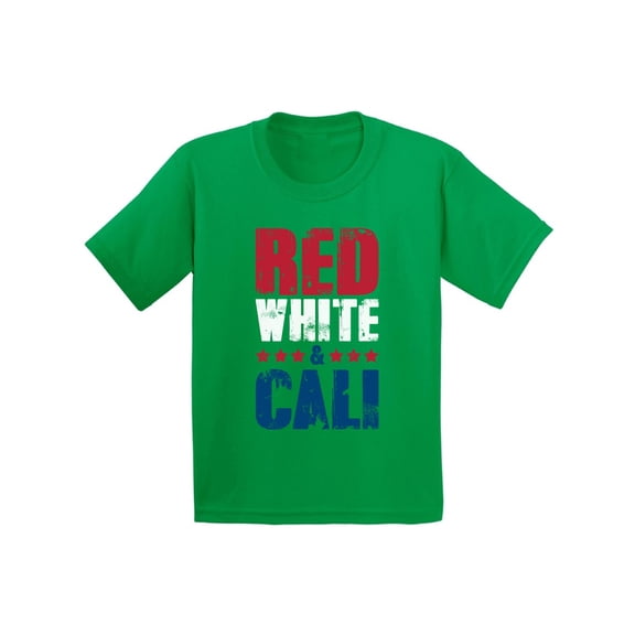 Awkward Styles Red White & Cali Shirt for Kids California Tshirt 4th of July Shirts for Girls USA Flag T-Shirt for Boys Gifts from California American Flag Outfit 4th of July Party USA Youth Shirt