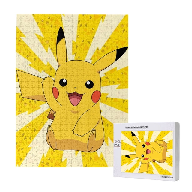 Rompecabezas de madera de Pikachu: adecuado para niños y adultos, rompecabezas para niños y niñas, juguetes de juegos de entretenimiento con rompecabezas, talla única