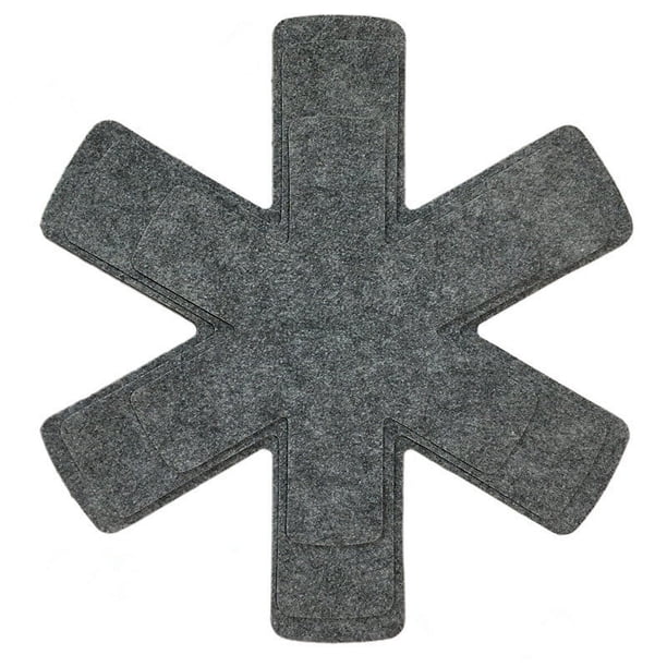 Zhuge 10 protectores de ollas y sartenes, protectores de ollas apilables para proteger y separar ollas y sartenes, 10,2" gris