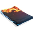 thumbnail image 3 of Red Blue Fire Tapestry Wall Hanging Tapestries Happy Colorful Hippie Psychedelic Art Polyester Carpet Wall Decorative for Living Room Bedroom 80x60inch, 3 of 7