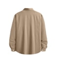 thumbnail image 5 of lcziwo men's Long Sleeve Shirts Upf 50+ Sun Protection Fishing Button down Outerwear Solid Color Lightweight Textured Going Out Tops Khaki XXL, 5 of 9