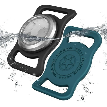 AirTag Dog Collar Holder [2Pack] Airtag Watch Dog Collar | Waterproof Protective Case for Apple AirTag Metal Case Prevents Chewing for Medium to Large Dog Collar/Backpack