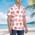 thumbnail image 5 of Kll Men'S Hawaiian Shirt Short Sleeve Button Down Beach Shirts-Pink Hearts1, 5 of 8
