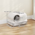 thumbnail image 3 of PawHut Cat Litter Box Easy Clean Drawer White and Grey, 3 of 10