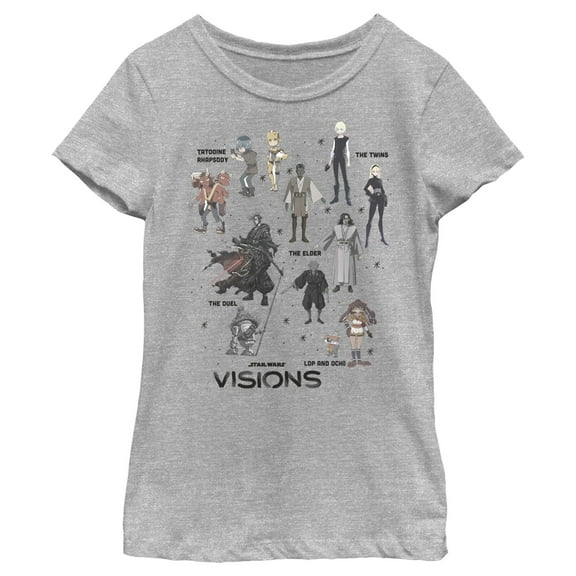 Girl's Star Wars: Visions Episodes  Graphic Tee Athletic Heather Large