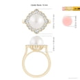 thumbnail image 5 of ANGARA South Sea Cultured Pearl Cushion Halo Engagement Ring in 14K Yellow Gold for Women | June Birthstone, Birthday, Anniversary, Jewelry Gift for Women | Pearl Ring, 5 of 8