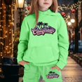 thumbnail image 2 of SUXIAN Children Long Sleeve City Place Name Hoodie Top Hoodie Pants Set Comfortable Clothing Set Light Green 130, 2 of 4