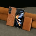 thumbnail image 5 of ELEHOLD Case for Samsung Galaxy Z Fold7, Magnetic Wallet Phone Case, Detachable Leather Cover with Card Slots, Wireless Charging Compatible,Brown, 5 of 10