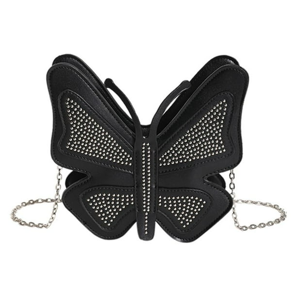 Bolso bandolera Monedero de mariposa para mujer, bandolera de PU para niñas, Mini bolso de hombro rosa