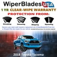 thumbnail image 2 of 2018 Toyota Tacoma Beam Wiper Blades Wipers w/1yr Warranty (Set of 2) (WiperBladesUSA), 2 of 5