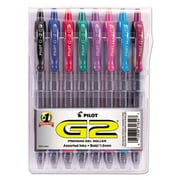 Pilot Corporation G2 Premium Retractable Gel Ink Pen, Assorted Ink, 1mm, 8/Pack 073838316547