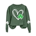 thumbnail image 1 of WEAIXIMIUNG Chandails en Molleton Courts pour Femmes Plus Femmes Jour de la Saint-Patrick Col Rond Manches Longues Jogging Chandail en Molleton Vert Imprimé Graphique Quatre Feuilles, 1 of 4