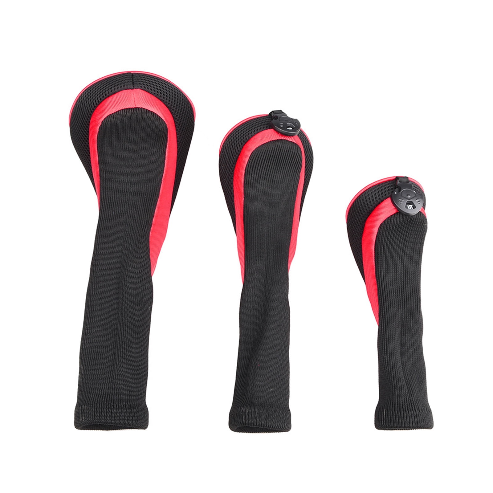NEXAVKPR 3Pcs Long Neck Mesh for Head Covers for Fairway Woods Driver Hybrids, Golf Club Headcovers Set with Interchangeable No.