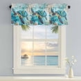 thumbnail image 4 of Valances for Windows Sea ​​turtle Starfish Compass Rod Pocket Short Curtain for Bathroom Living Room Bedroom Blue Ocean World 1 Panel 42x12in, 4 of 9
