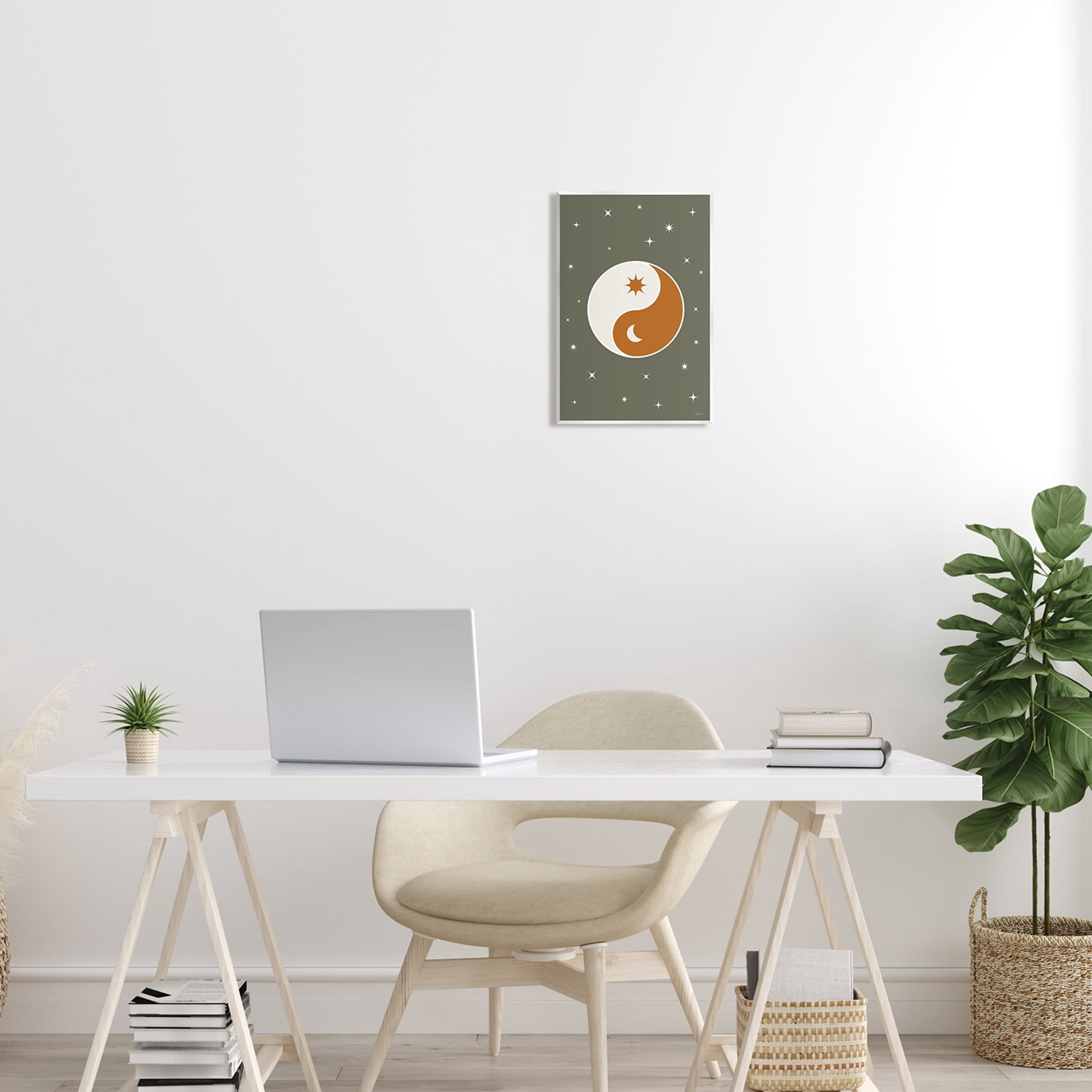Stupell Industries Starry Yin Yang Symbol Celestial Sun Moon Shapes Graphic Art Unframed Art Print Wall Art, Design by Martina Pavlova
