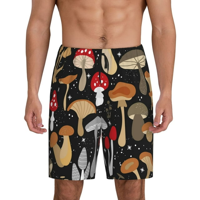 Fotbe Various Mushrooms Pantalones Cortos de Pijama para Hombre, Ropa de Dormir, Pantalones de Pijama Cortos para Hombre-Medium