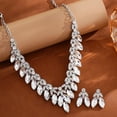 thumbnail image 4 of TAZAG luxury earrings necklace two-piece set full of diamonds fashion set chain bridal dress wedding banquet accessories, 4 of 5