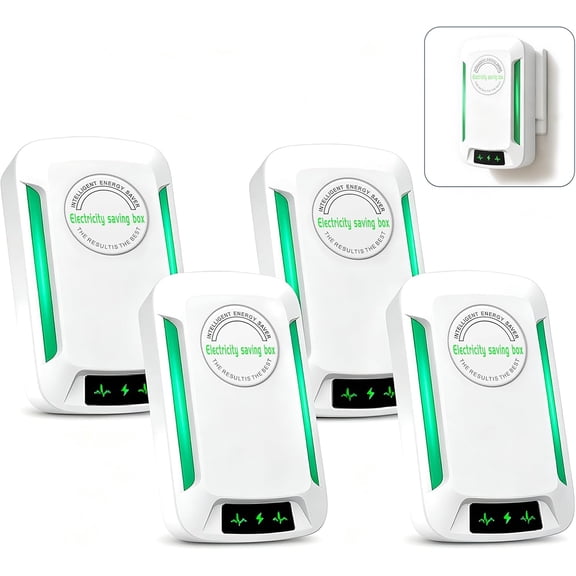Electricity Saving Box, 4 Pack Energy Saving Device Smart, Stopwatt Household Current Regulator Device, Intelligent Circuit Protection Adapter, 90V-250V US Plug Wall Adapter for Home and Office Use