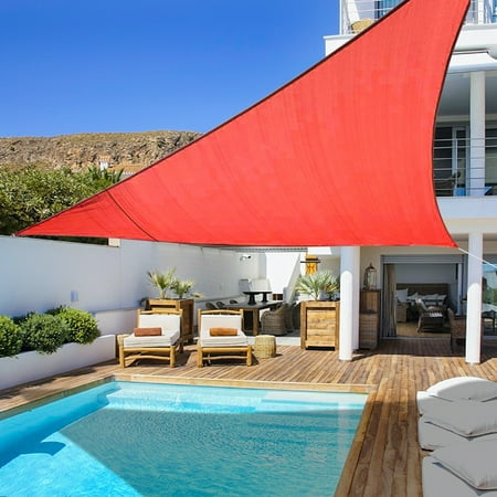 Shade&Beyond 10 x11 x14.9  Customize Sun Shade Sail Big Red UV Block 185 GSM Commercial Triangle Outdoor Covering for Backyard  Pergola  Pool (Customized Available) AT-10T