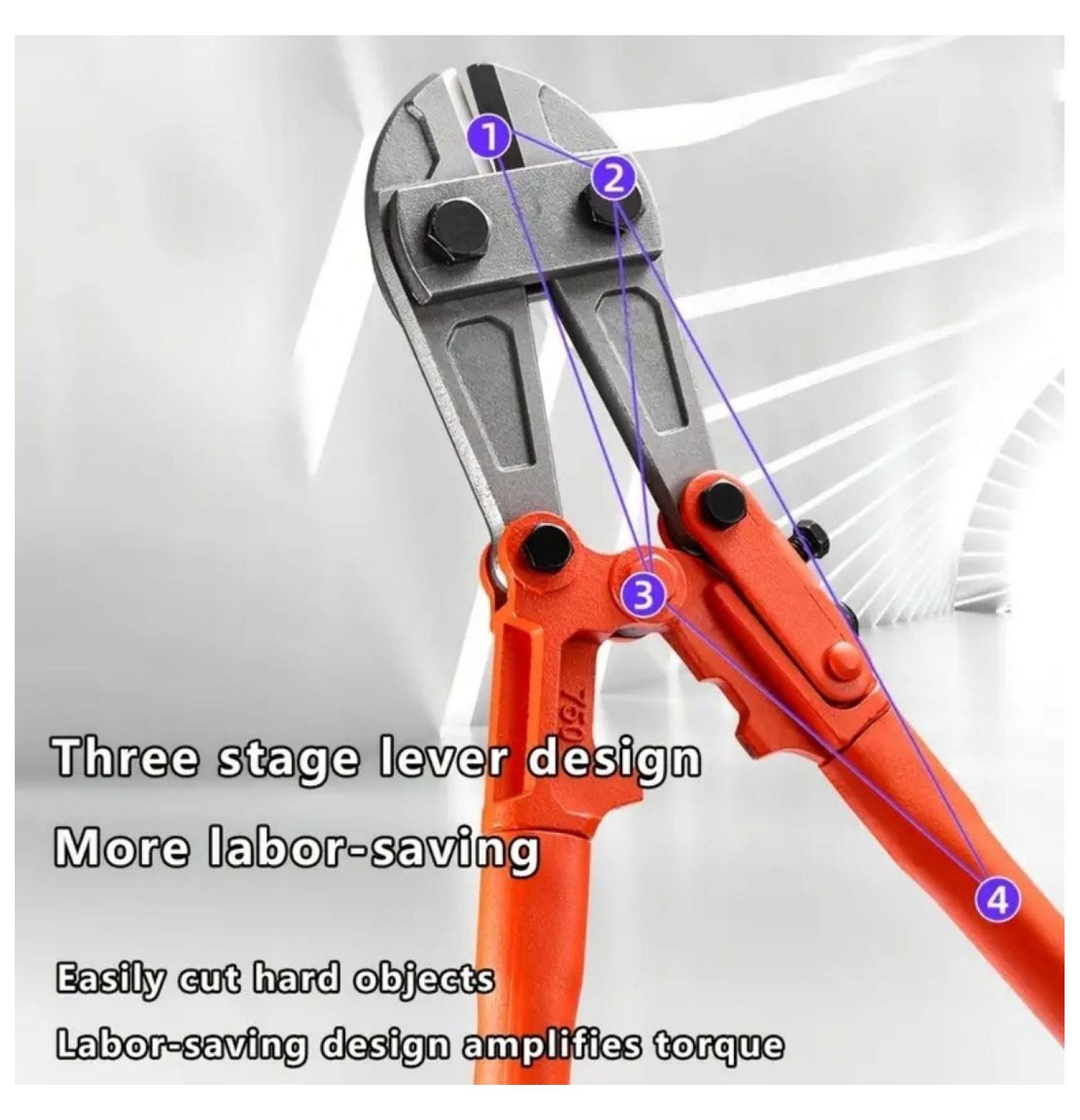 12 Inch Bolt Cutters - Heavy Duty Steel Wire Cutter, Fence Cutter, Small Chain & Screw Cutters with Ergonomic Rubber Grip