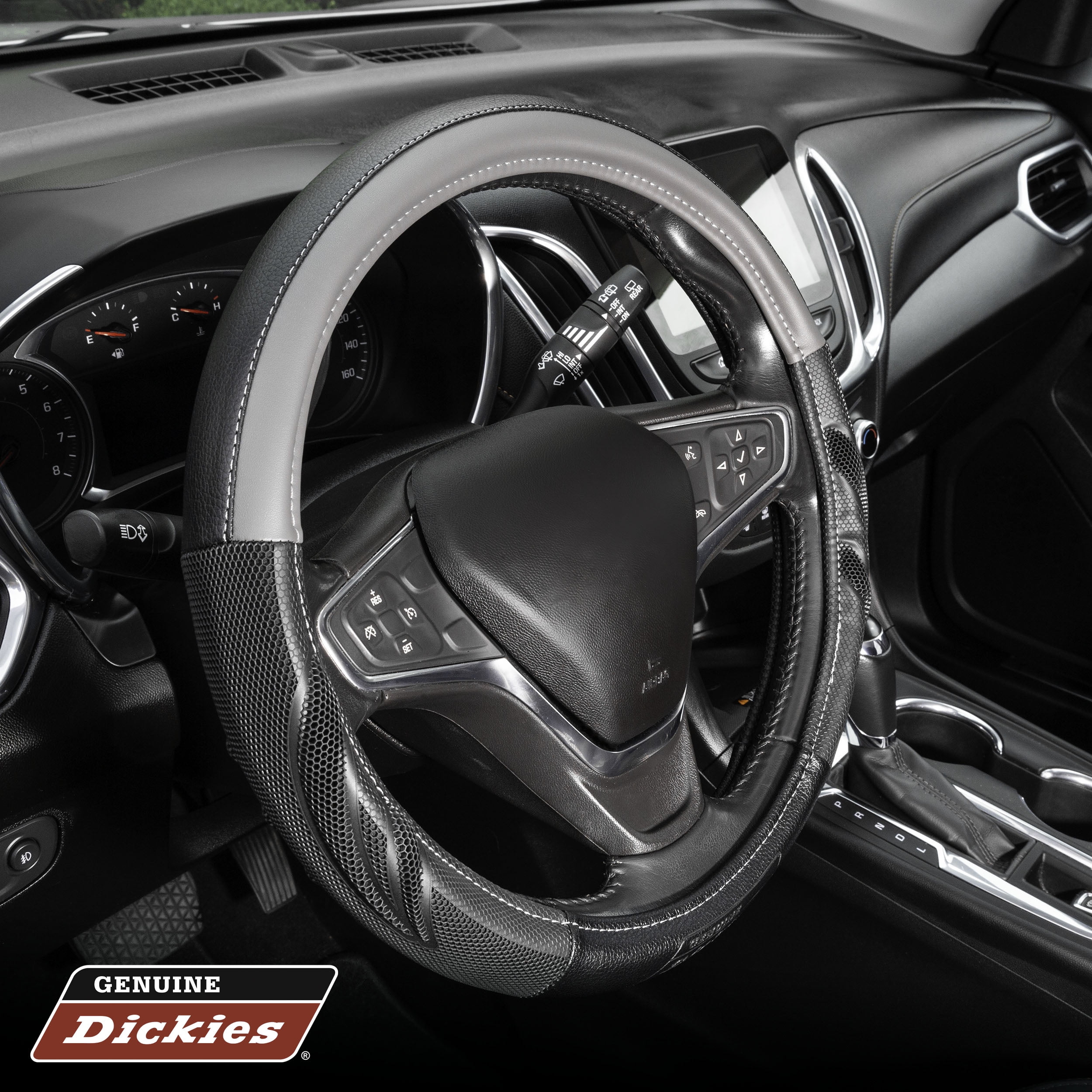 Genuine Dickies Dura Grip Universal Fit Car Steering Wheel Cover, Black