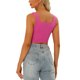 thumbnail image 3 of INSPIRAR CHIC Top de Mujer Cuello Cuadrado Dobladillo Asimétrico Con Cremallera Corset Tops M Rosa Fucsia, 3 of 5
