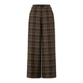 thumbnail image 7 of Dress Pants Women Sevevn Plaid Pants for Women Wide Leg High Waisted Tartan Work Business Casual Elastic Waist Trousers Pants with Pocket, 7 of 7