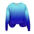 thumbnail image 2 of ersvoioy Womens Printed Hoodless Sweatshirt Round Neck Loose Fit Long Sleeve Pullover for Fall Blue S, 2 of 3