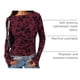 thumbnail image 4 of Blusa para Mujer PRETTYGARDEN Burdeos Floral de Malla Manga Larga XS, 4 of 9