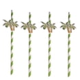 thumbnail image 1 of KAKOWELY 50 pajitas de papel para fiesta hawaiana, ideales para decorar fiestas, fotos y fiestas de verano (palmera)., 1 of 4