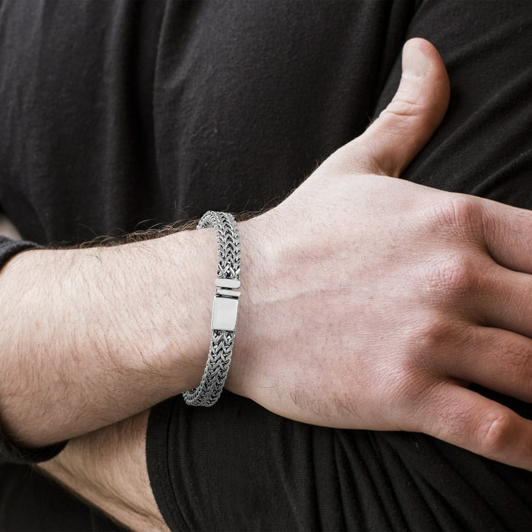 Reinforcements Wavy Design Foxtail Bracelet in Silver Plated