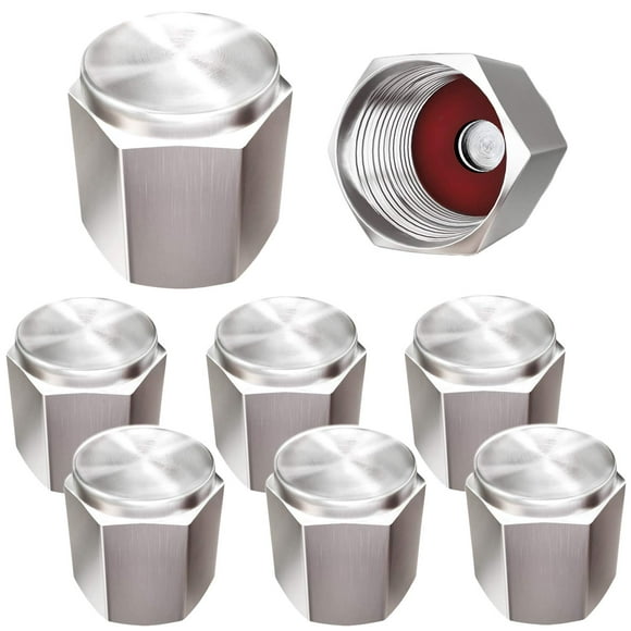 Tapones para válvulas de neumáticos SAMIKIVA, latón cromado plateado (paquete de 8)