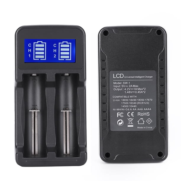 Herramienta De Carga De Baterías, USB Amplia Compatibilidad Pantalla Clara Cargador De Batería PC Negro Para 18490