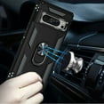 thumbnail image 2 of For Google Pixel 9 / Pixel 9 Pro 6.3" Holster Magnetic Ringstand Kickstand Hybrid Cover Cell Phone Case - Holster SHRG Black, 2 of 4