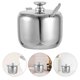 thumbnail image 4 of Recipiente de acero inoxidable para condimentos con tapa y cuchara, redondo, para azúcar, para cocina, café y té, para el hogar, 250 ml, 4 of 8
