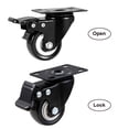 thumbnail image 4 of FRKSMD-2" Caster Wheels Set of 4, Heavy Duty Casters with Brake, No Noise Locking Polyurethane (PU) Wheels, Swivel Plate Castors Pack 4, 4 of 4
