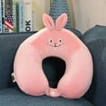 thumbnail image 3 of Creative Memory Cotton U Pillow Cartoon Animal Expression Travel Pillow Crystal Fleece Slow Rebound Snapback Neck Pillow, 3 of 8
