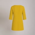 thumbnail image 5 of Gamivast Womens Casual Dress Linen V-Neck 3/4 Sleeve Button Tunic Dress Pockets Solid Shift Dress Loose Fit Mini Work Office Daily Wear Business Soft, 5 of 8
