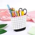 thumbnail image 3 of Transformer Stand Store Pencil Holder - Canvas+PU - Cartoon Cute Cat Design - Telescopic Pencil Pouch Bag - Stationery Pen Case Box with Zipper Closure (Grid), 3 of 5