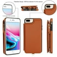 thumbnail image 4 of Wallet Case for Apple iPhone 8 Plus/iPhone 7 Plus, with Crossbody Shoulder Strap & Hand Wrist Cards Holder Zipper Pocket Stand Feature Full Protective Shockpoof Case for iPhone 8 Plus/7 Plus,Brown, 4 of 7