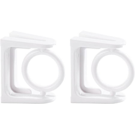 

White Rotatable Ring Closet Rod Bracket No Drill Curtain Rod Brackets Wardrobe Bracket Shower Curtain Rod Pole End Supports (Inner Diameter 2.5 cm)