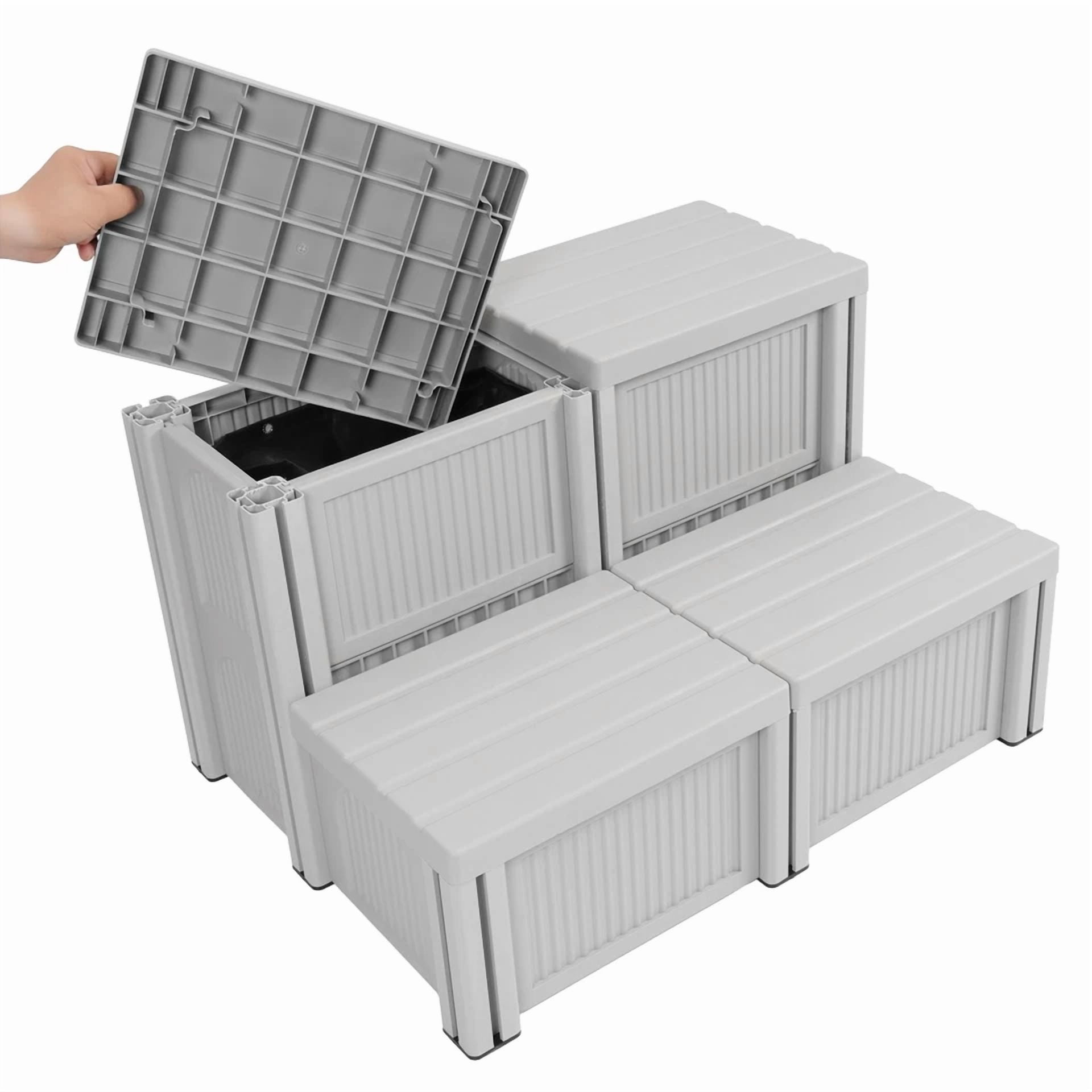 Kojem Spa Hot Tub Step, 2-Step Stool With Storage, Non-Slip Multi Purpose Stairs