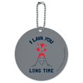 thumbnail image 1 of I Lava You Long Time Love Volcano Erupting Funny Humor Round Luggage ID Tag Card Suitcase Carry-On, 1 of 8